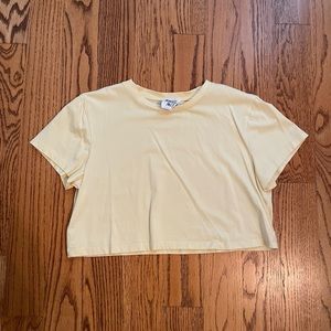 Princess Polly Pastel-Yellow Cropped Tee